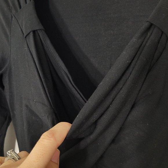 White House Black Market Women's Navy 3/4 Sleeve V-Neck Twisted Front Blouse XS - Picture 6 of 10